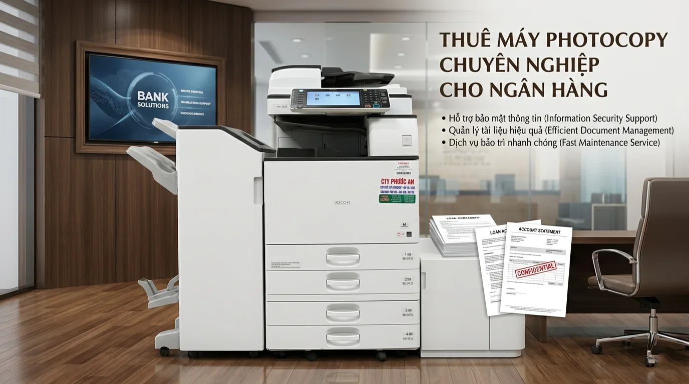 Thuê máy photocopy cho ngân hàng - Tối ưu chi phí và vận hành ổn định
