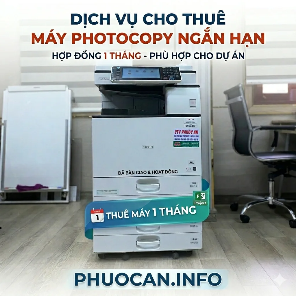 Thuê máy photocopy ngắn hạn 1 tháng – Giải pháp linh hoạt, tiết kiệm
