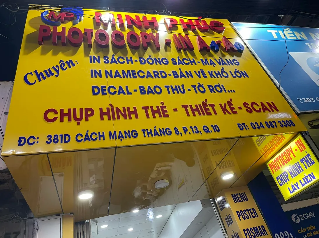 Photocopy - In Ấn - Chụp Hình Thẻ Minh Phúc Quận 10